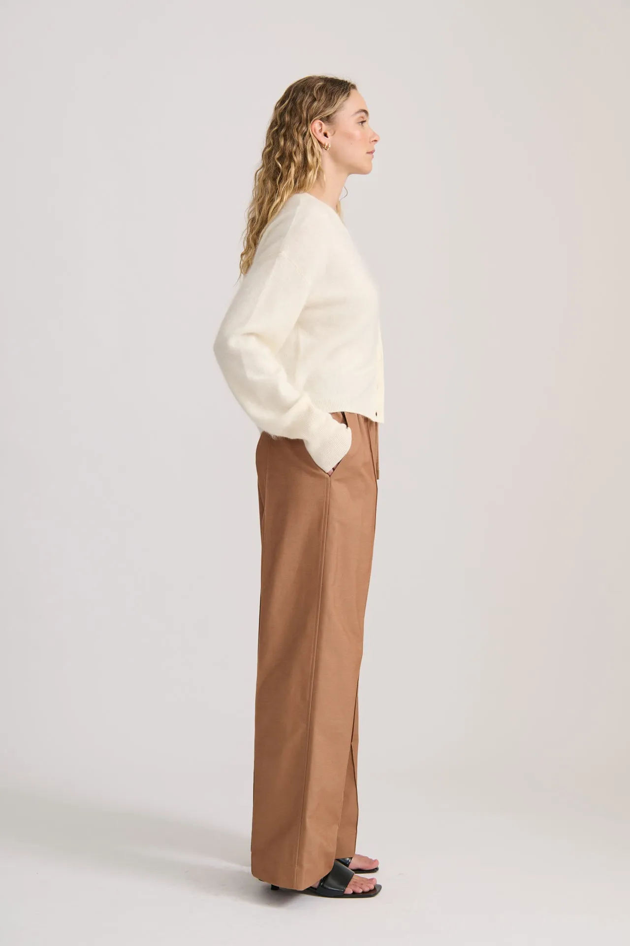CASHMERE MOHAIR CARDIGAN IVORY