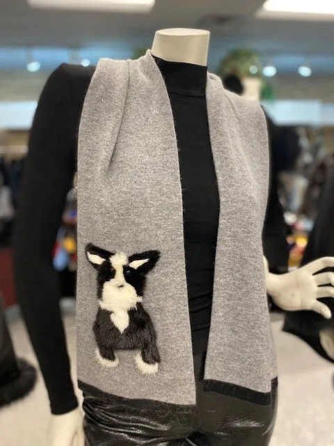Cashmere Scarf with Mink Puppies