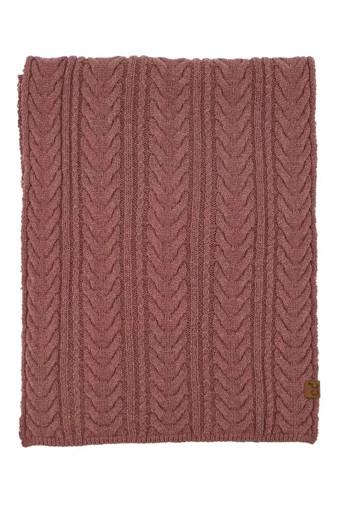 C.C Cable Winter Scarf: Black