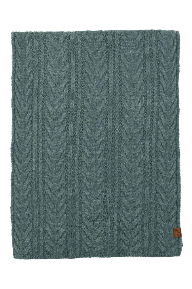 C.C Cable Winter Scarf: Black
