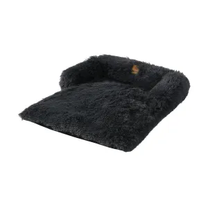 Charlie's Shaggy Faux Fur Bolster Sofa Protector Calming Dog Bed Charcoal Large