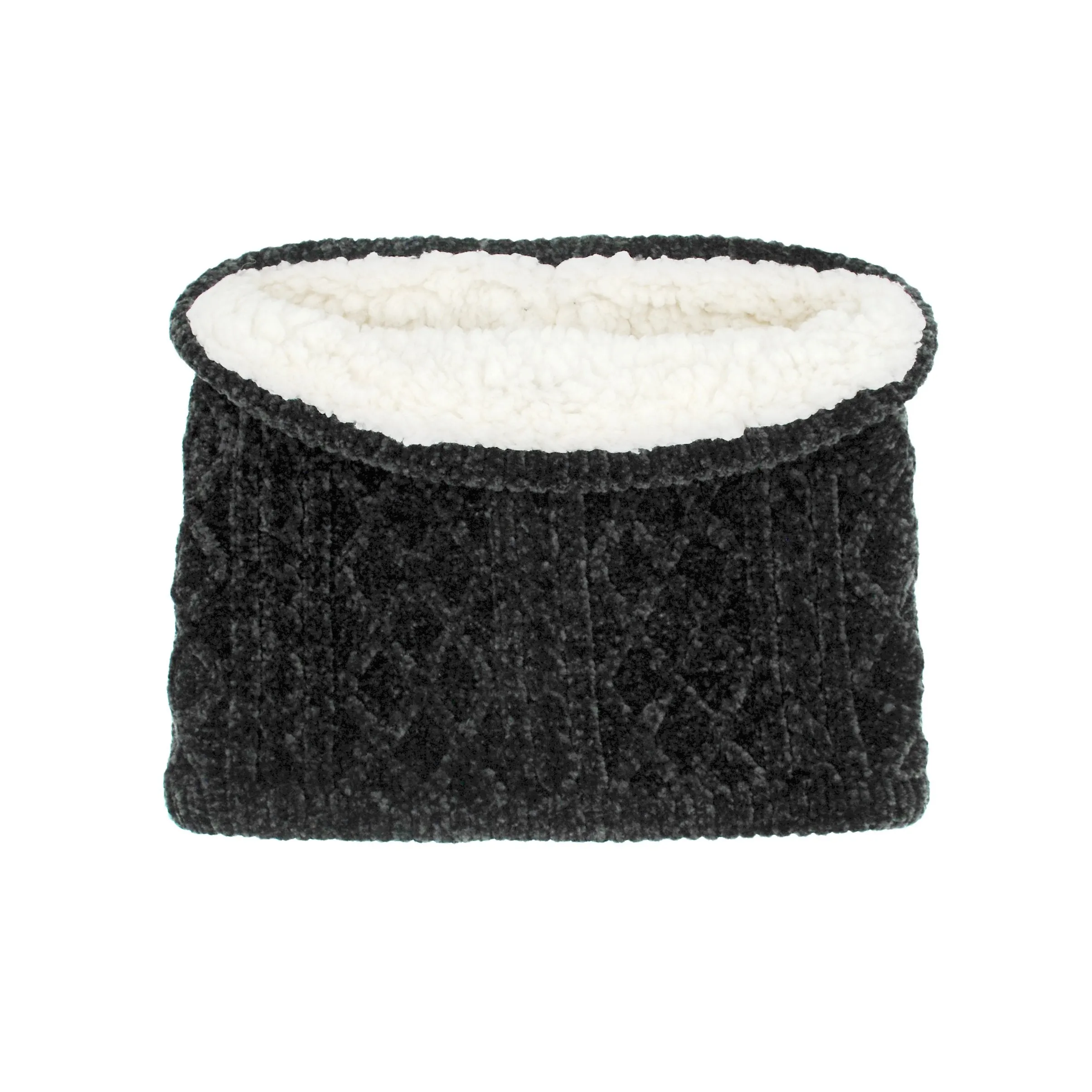 Chenille Knit Snood Neck Warmer | Black