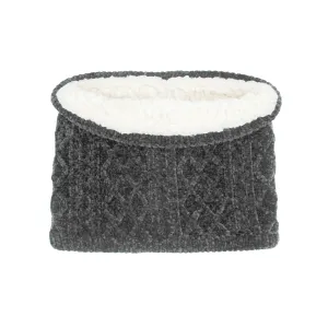 Chenille Knit Snood Neck Warmer | Grey