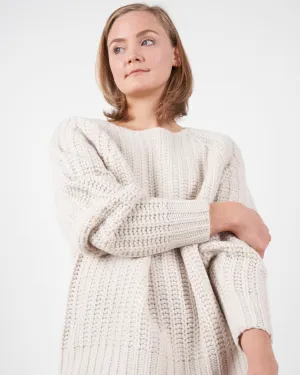 chunky fisherman sweater - bone