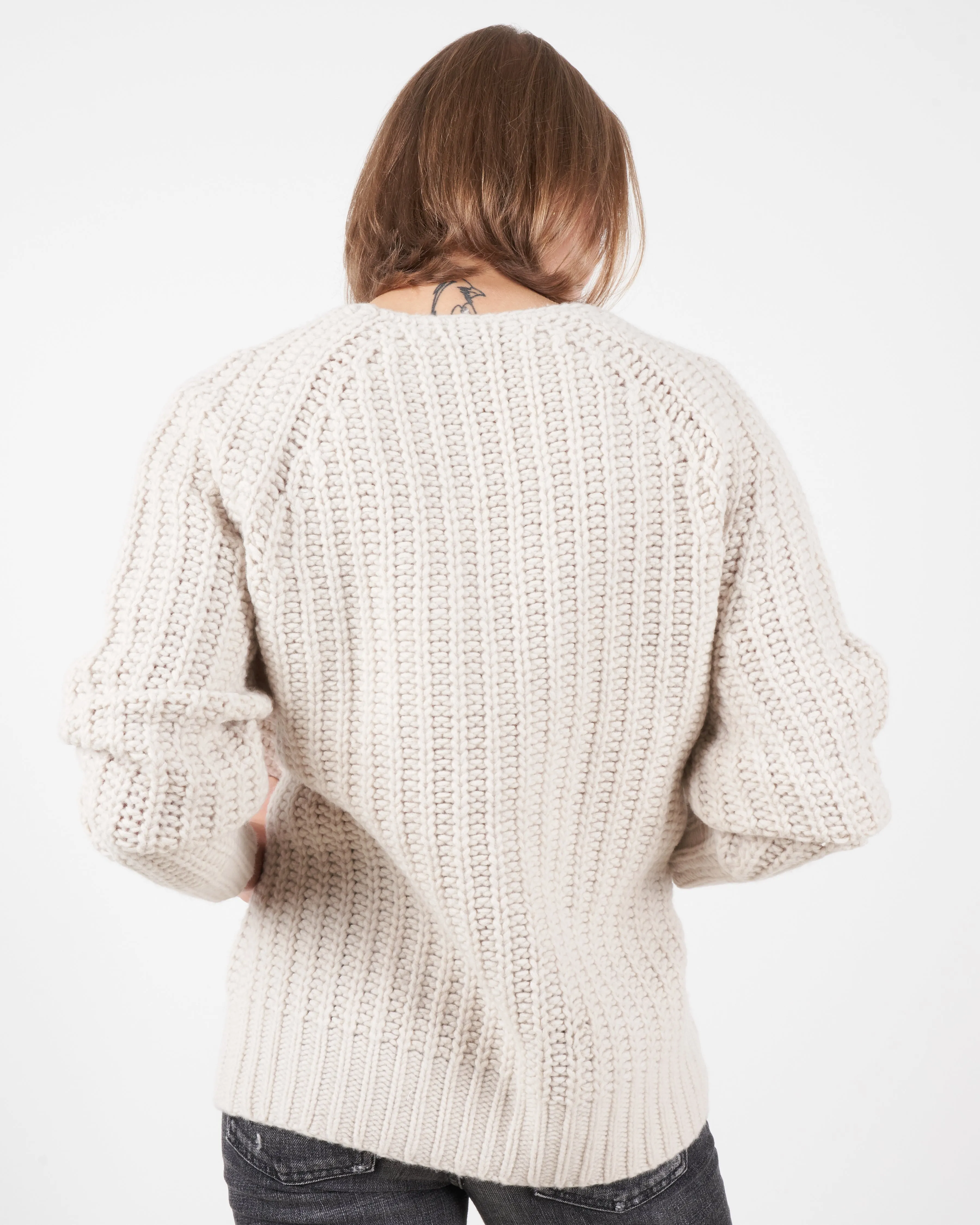 chunky fisherman sweater - bone