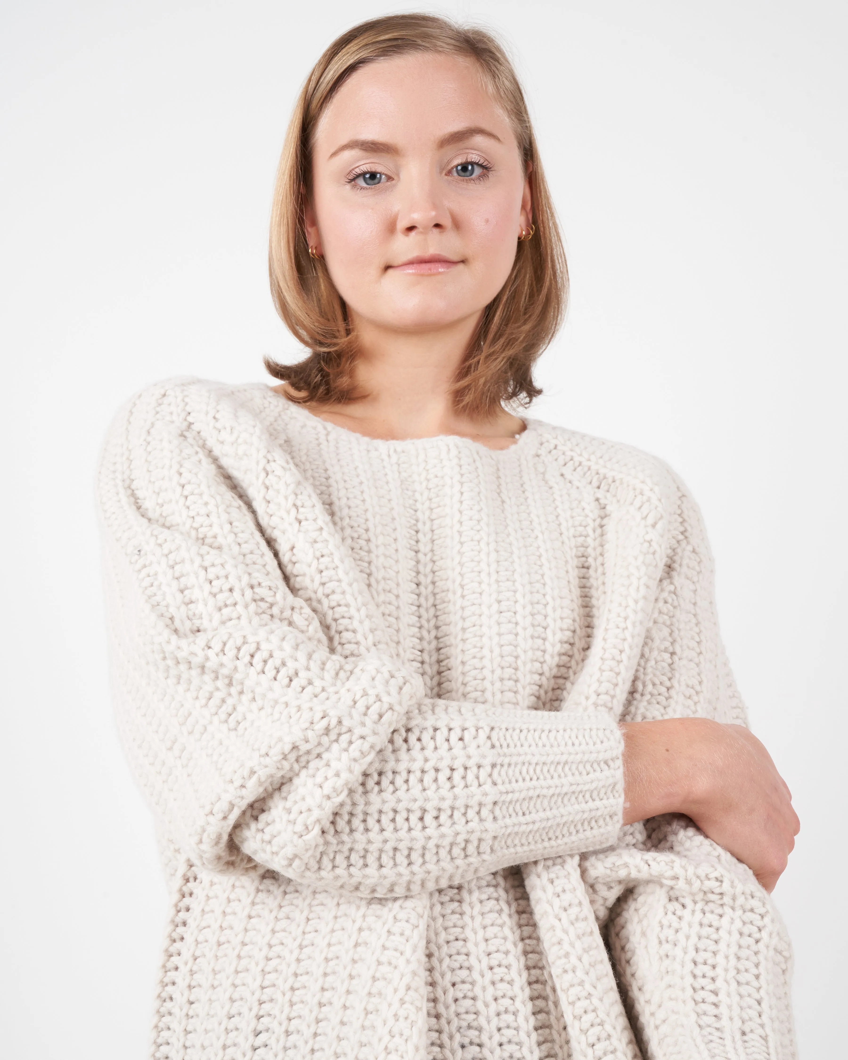 chunky fisherman sweater - bone