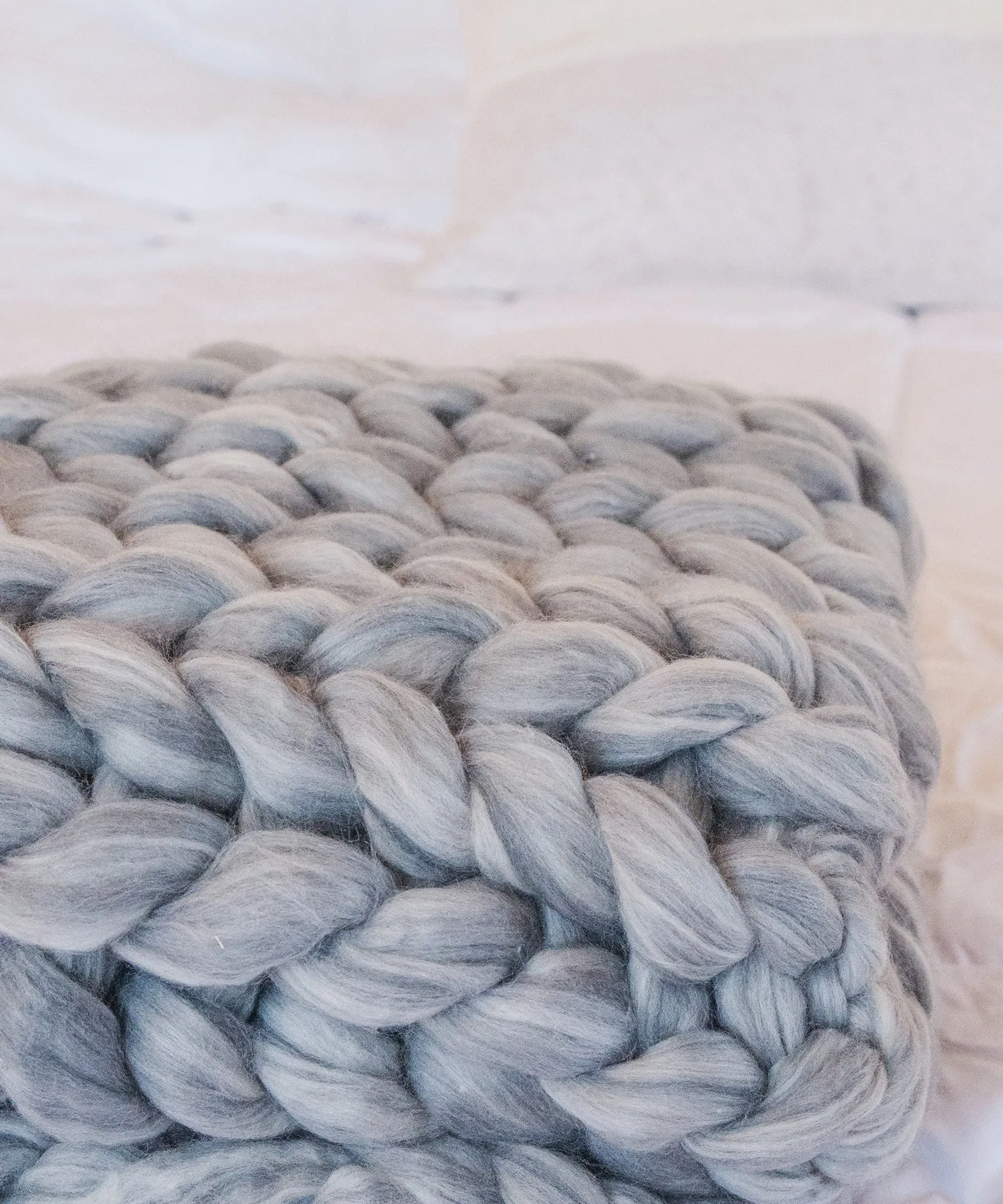 Chunky Knit Blanket - Wool