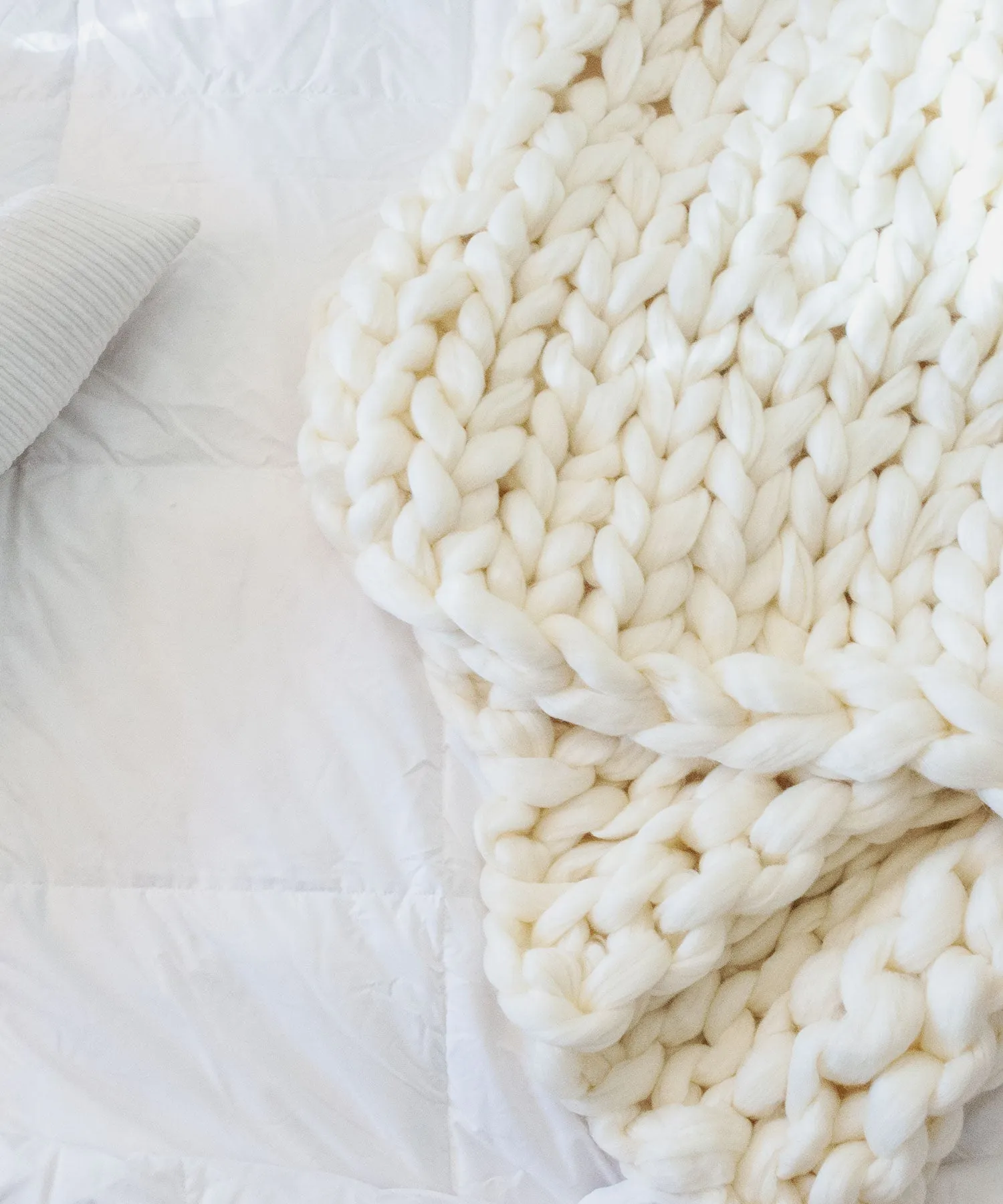 Chunky Knit Blanket - Wool