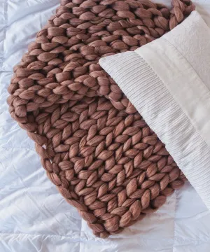 Chunky Knit Blanket - Wool