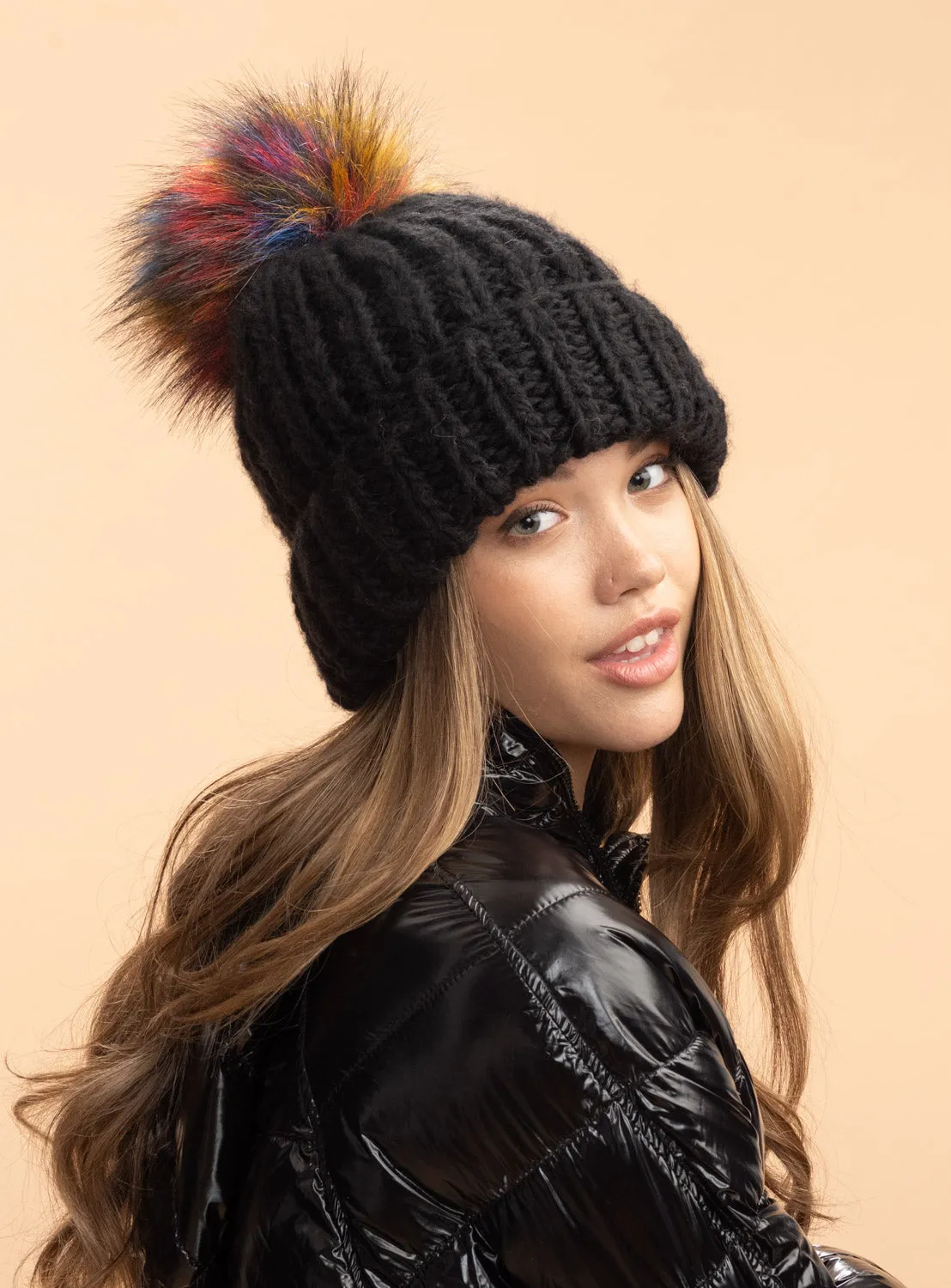 Chunky Knit Faux Fur