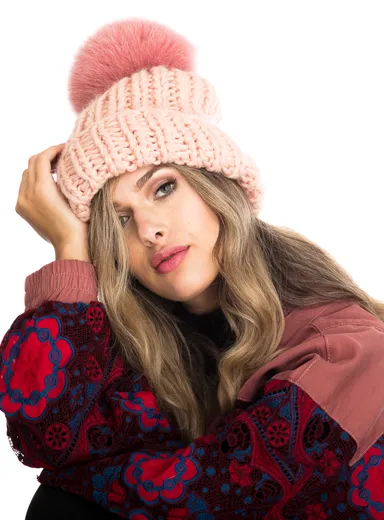 Chunky Knit Faux Fur