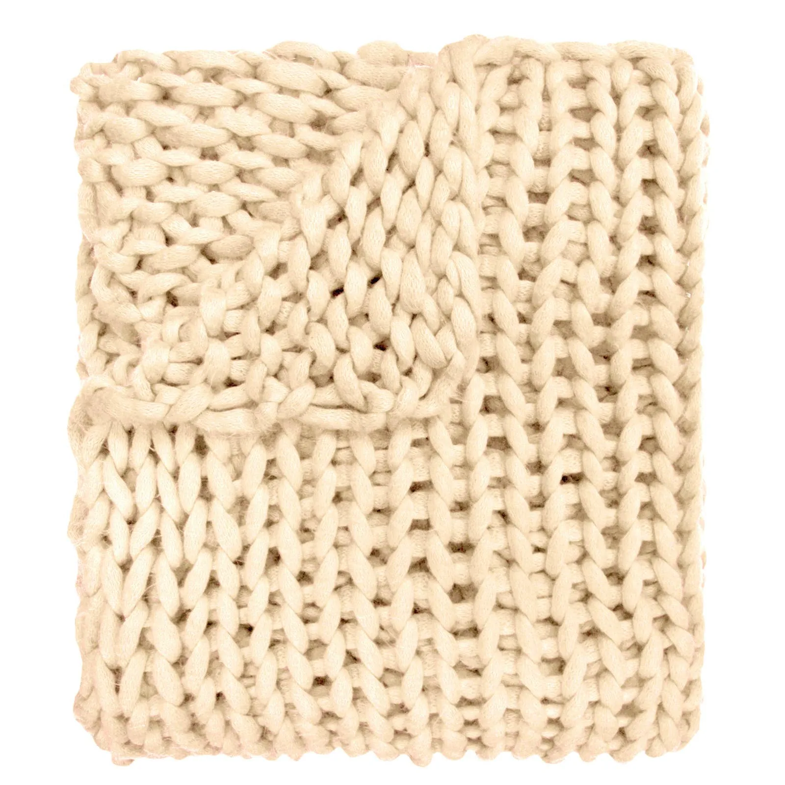 Chunky Knit Throw in Camel