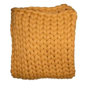 Chunky Knit Throw in Camel