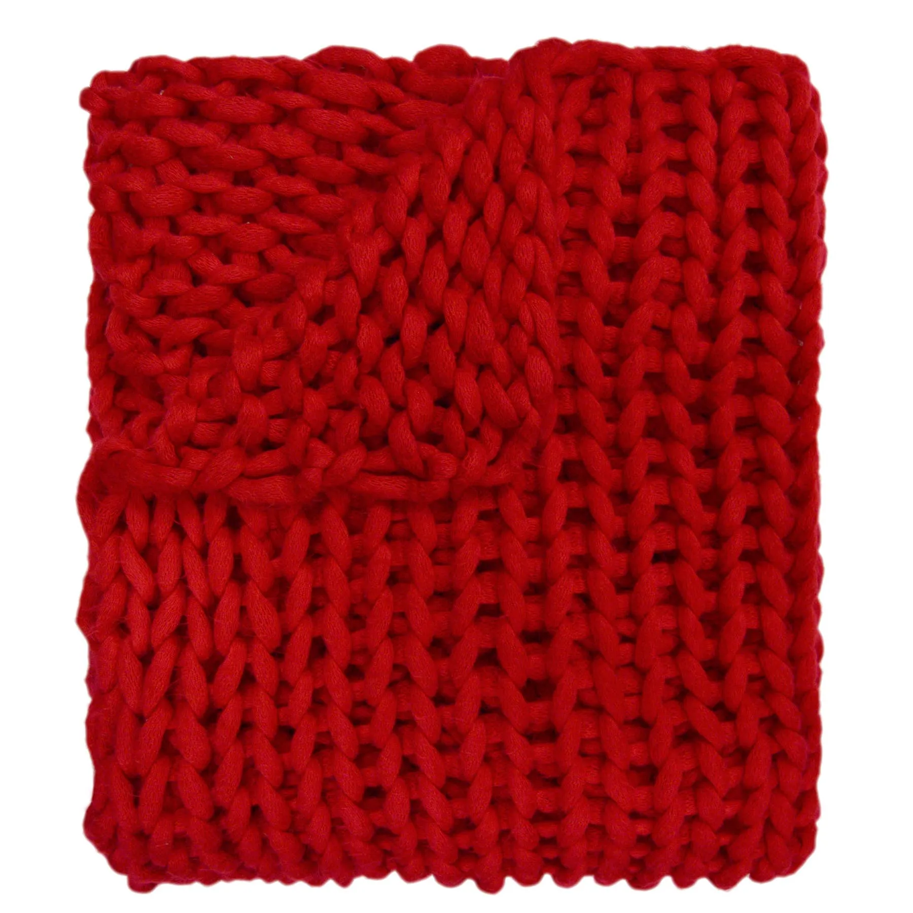 Chunky Knit Throw in Camel