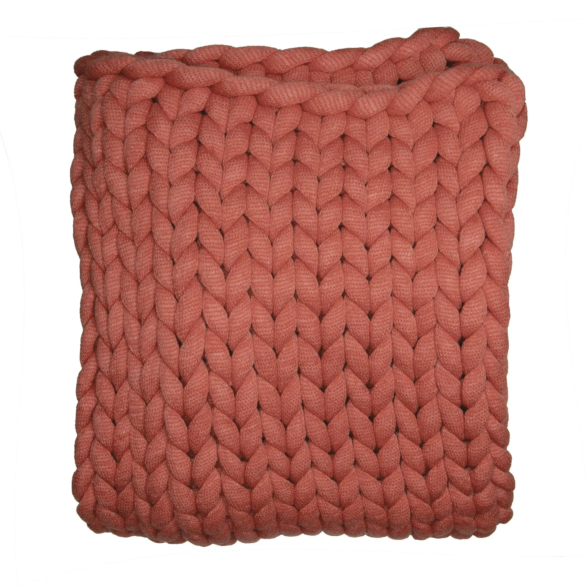 Chunky Knit Throw in Camel