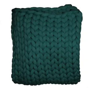 Chunky Knit Throw in Peacock