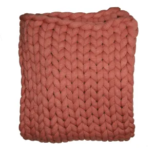Chunky Knit Throw in Rust