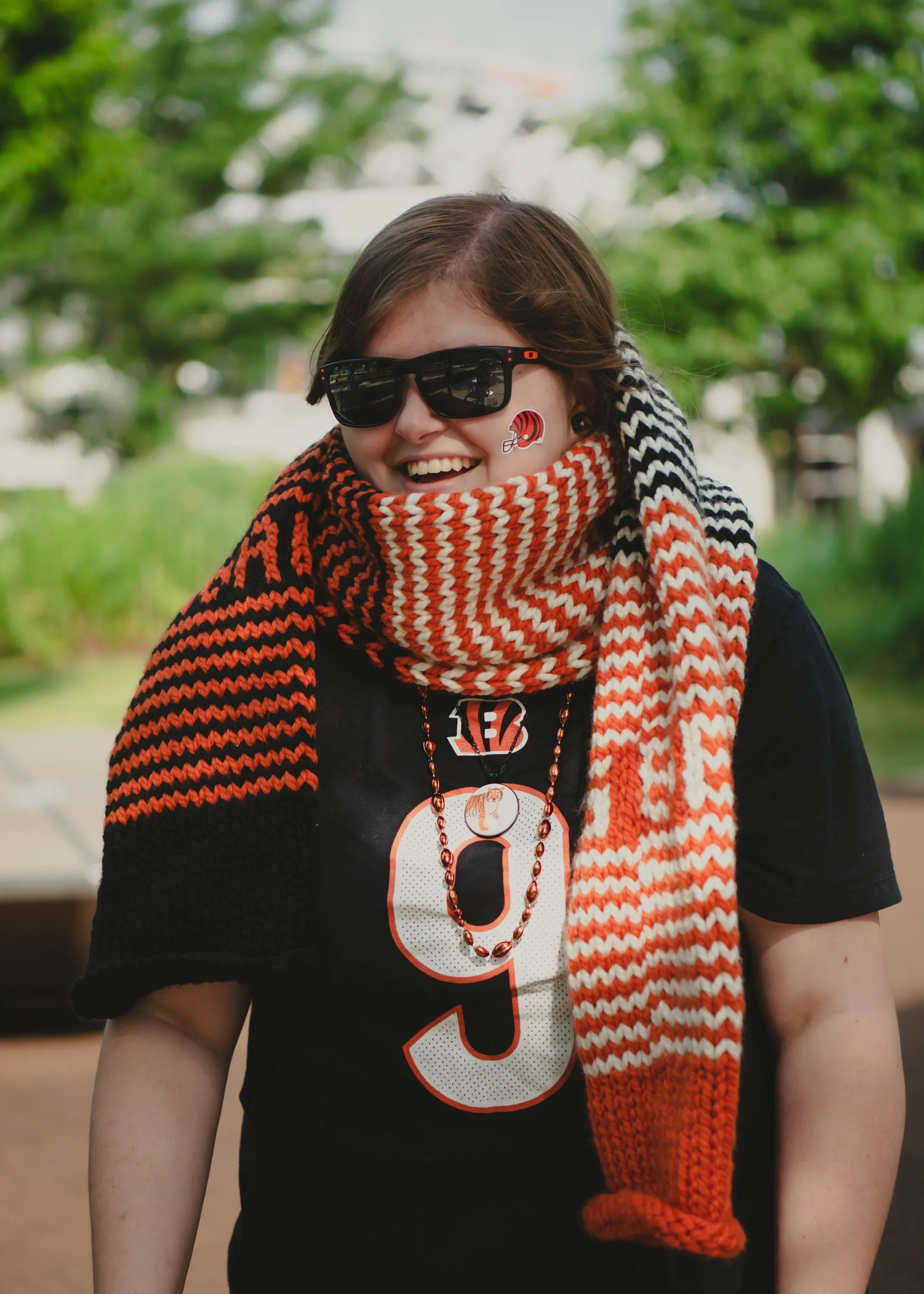 Cincinnati  Football Club Scarf,  Knitted Scarf, Knit Scarf Women, Handmade Gift For Her, Long Chunky Warm Scarf, Neck Warmer