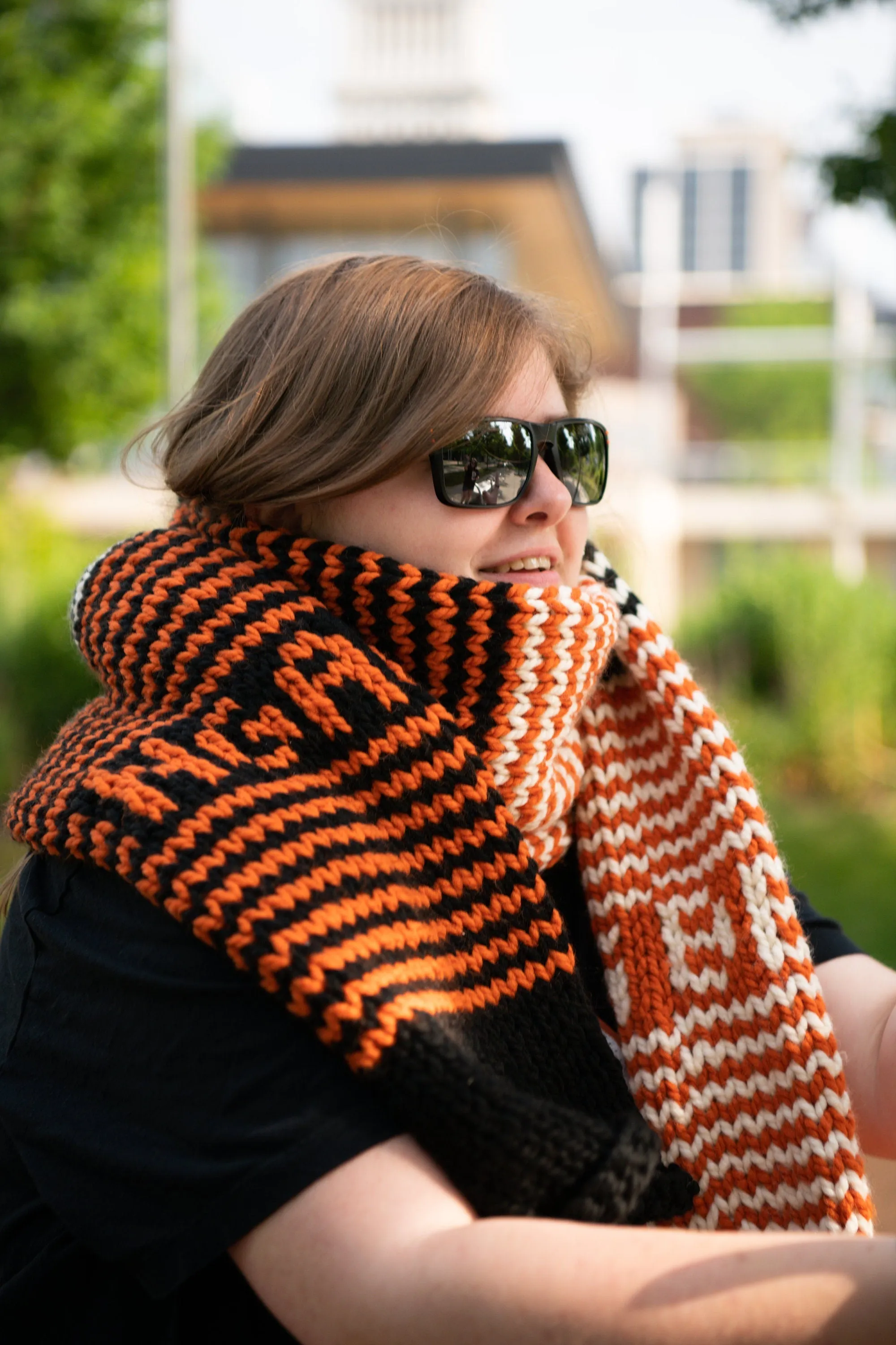 Cincinnati  Football Club Scarf,  Knitted Scarf, Knit Scarf Women, Handmade Gift For Her, Long Chunky Warm Scarf, Neck Warmer