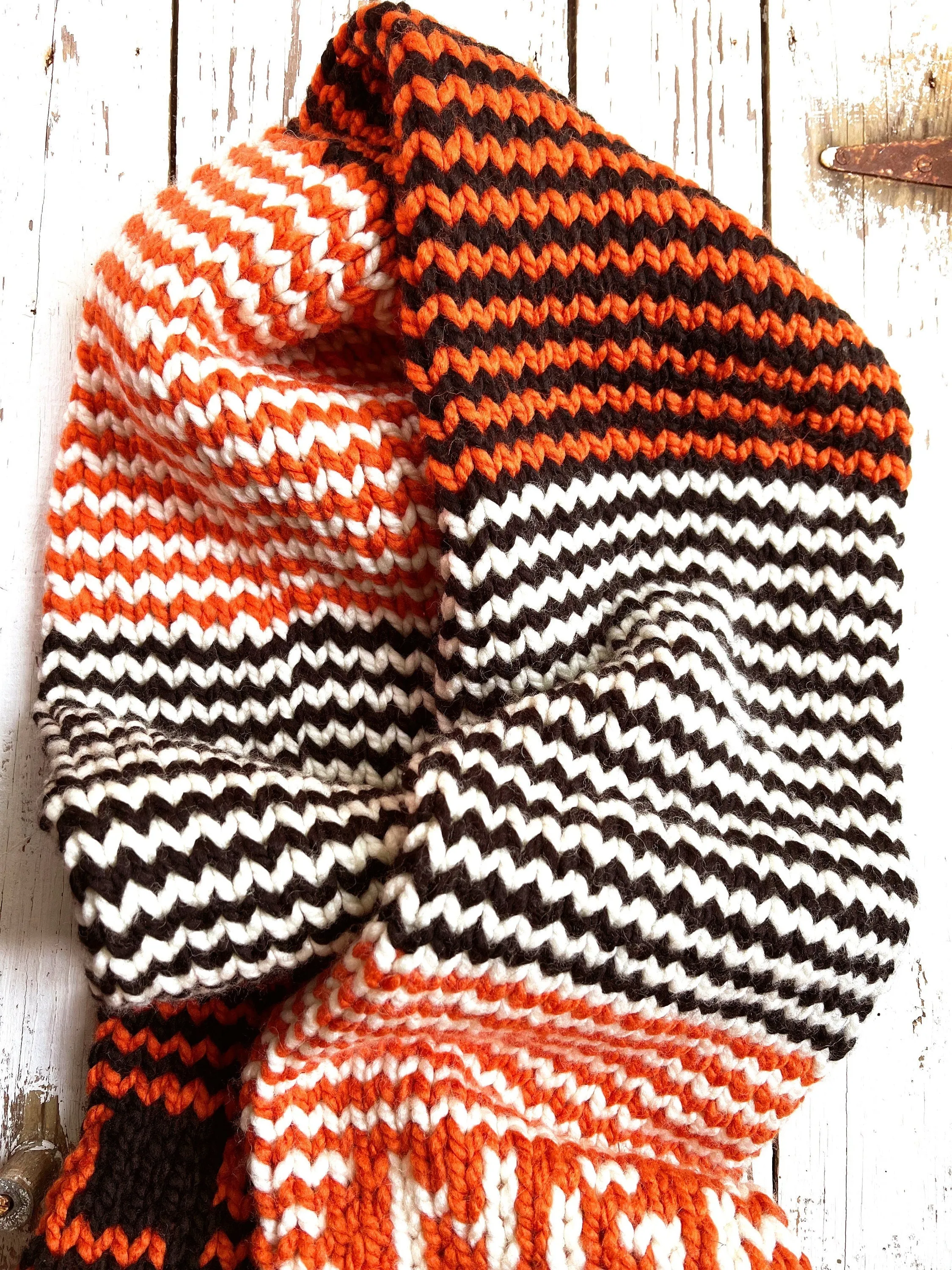Cincinnati  Football Club Scarf,  Knitted Scarf, Knit Scarf Women, Handmade Gift For Her, Long Chunky Warm Scarf, Neck Warmer