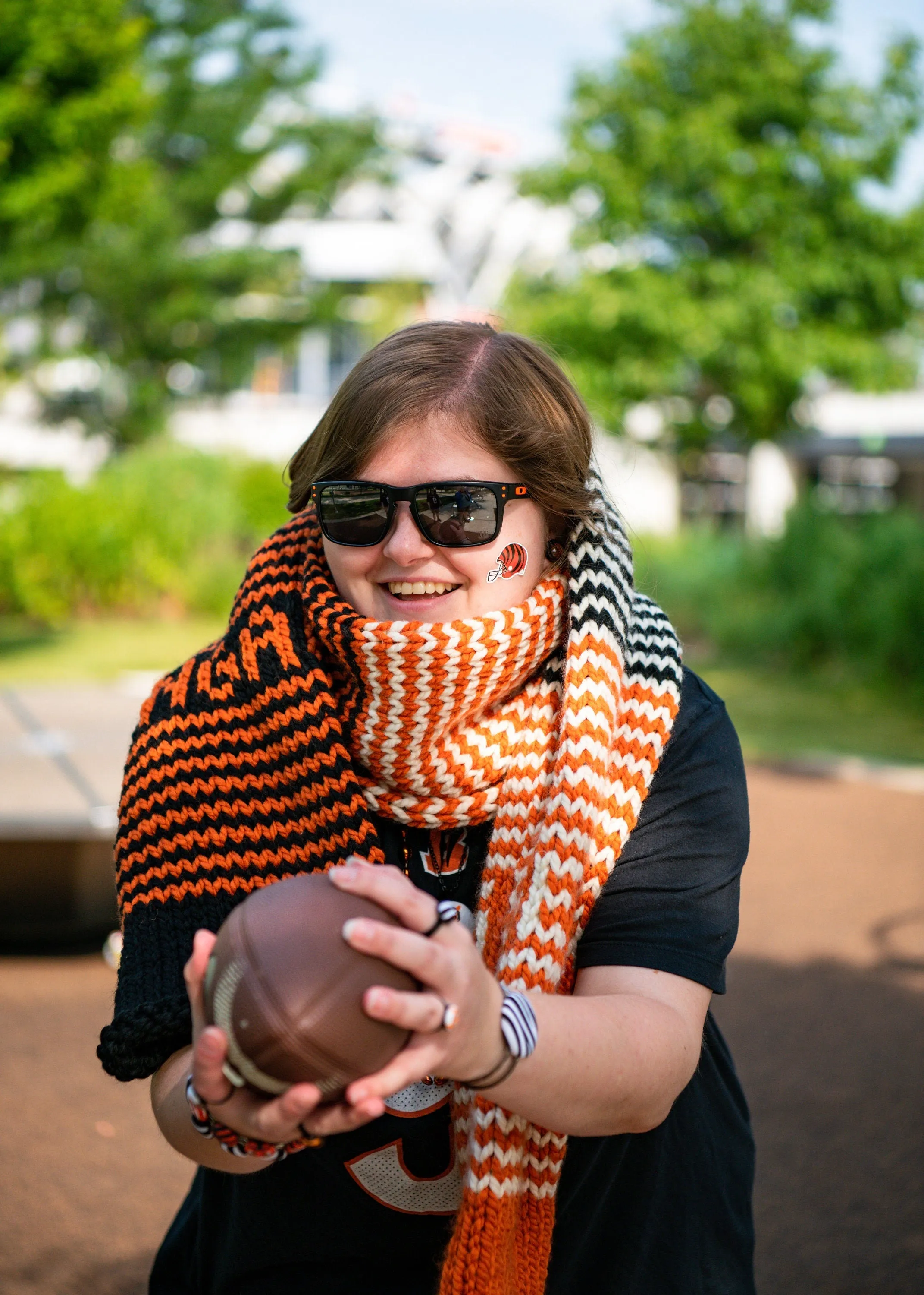 Cincinnati  Football Club Scarf,  Knitted Scarf, Knit Scarf Women, Handmade Gift For Her, Long Chunky Warm Scarf, Neck Warmer