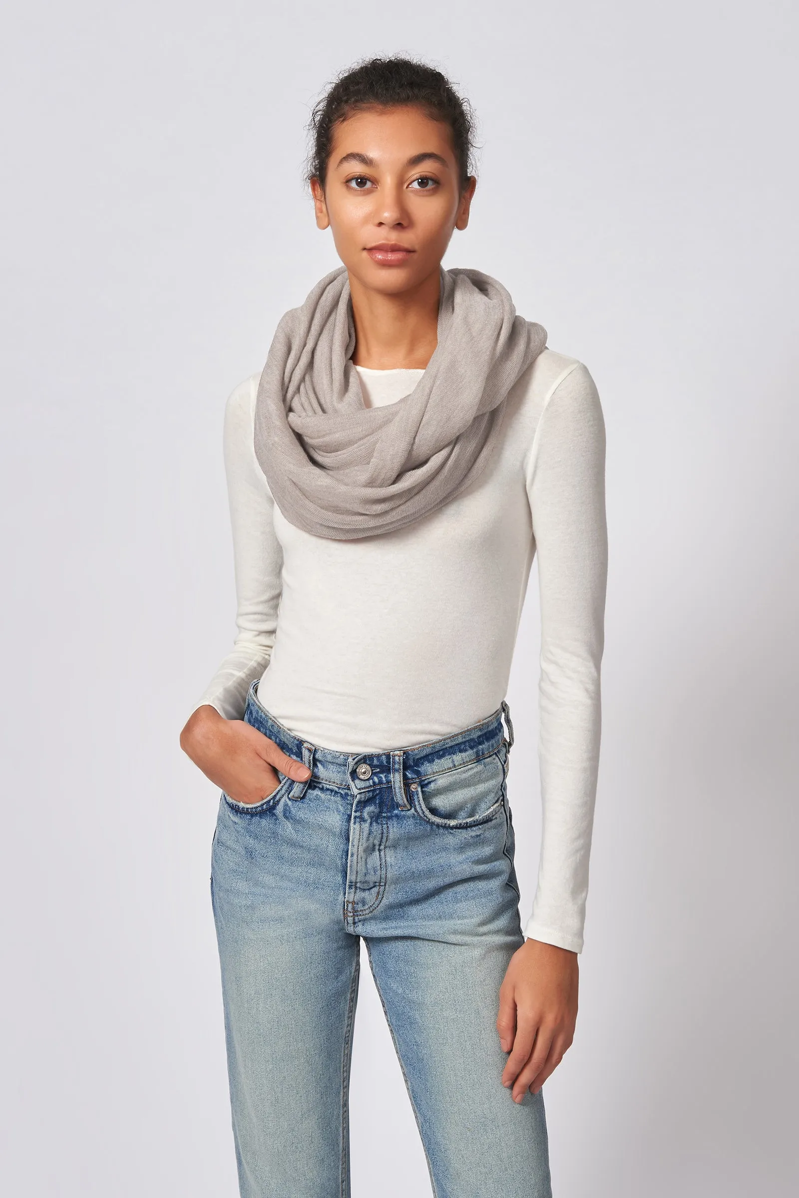 Circle Scarf - Light Beige