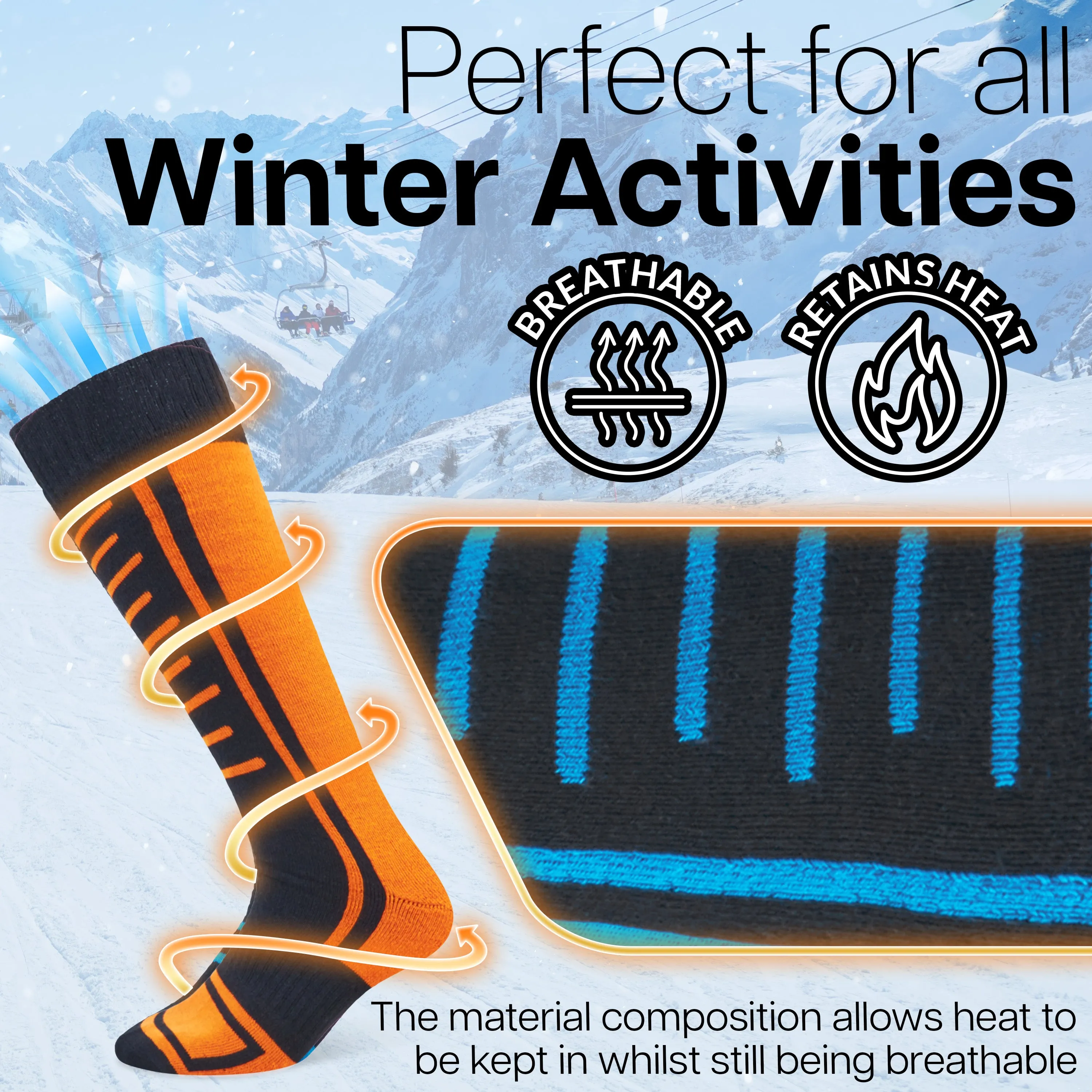 CityComfort Mens Socks Thermal Socks - Multipack -High Performance Winter Socks