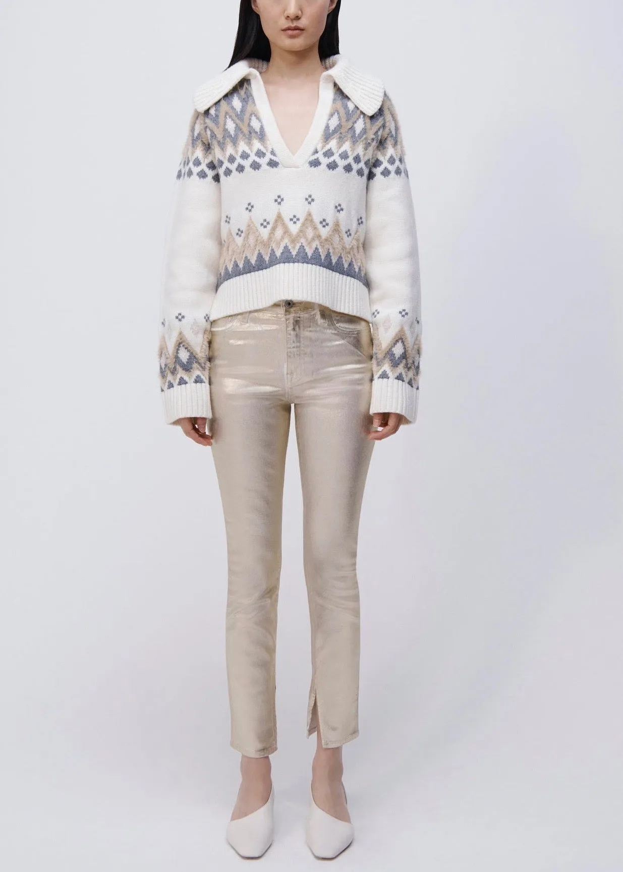 Clarence Polo Pullover (Ivory Multi)