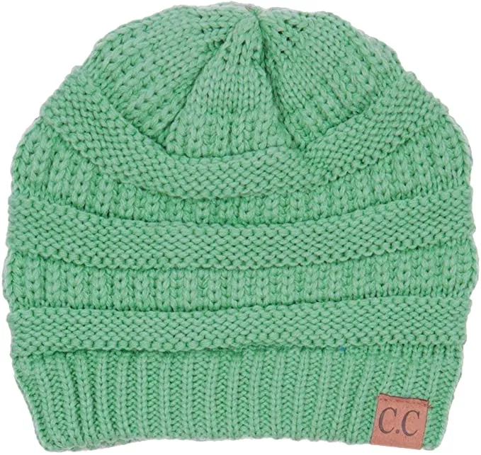 Classic Ribbed Cable Knit Beanie