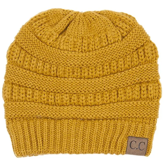 Classic Ribbed Cable Knit Beanie