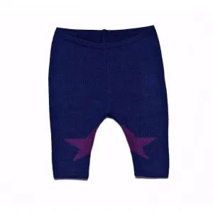 Cobalt Blue Star Knit Leggings
