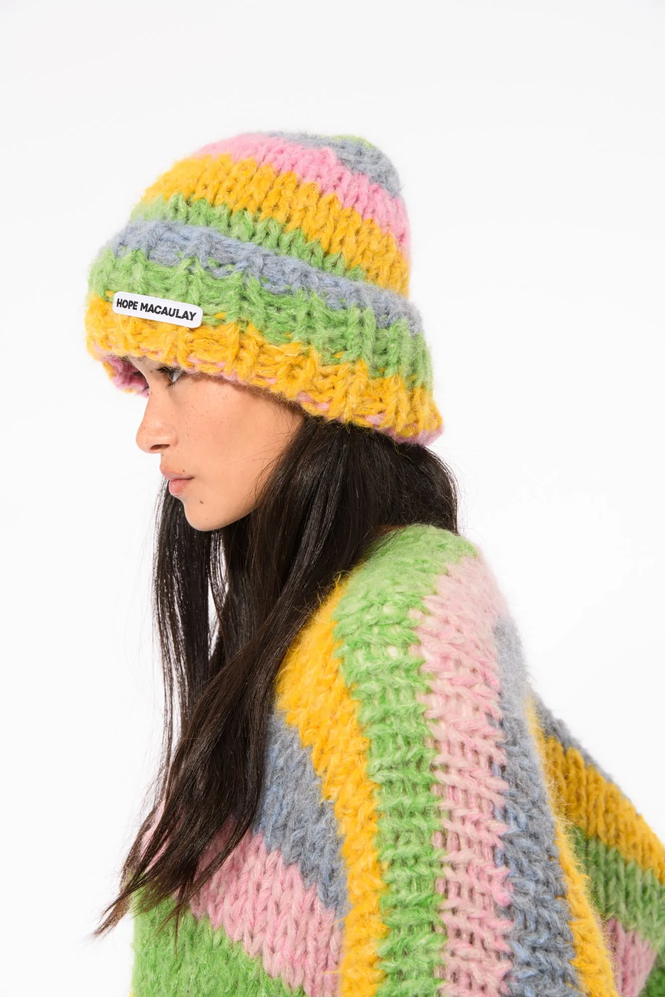 Colourful Fluffy Knit Beanie