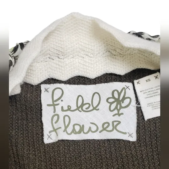 COPY - Like New Anthropologie Field Flower Wool Blend Cheshire Knit Sweater Coat
