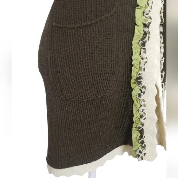 COPY - Like New Anthropologie Field Flower Wool Blend Cheshire Knit Sweater Coat