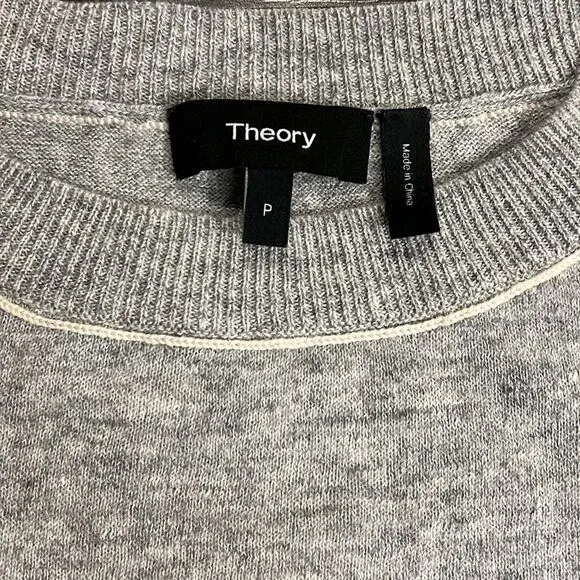 COPY - Theory Criselle 100% Merino Wool Crew Sweater, Gray, Size P