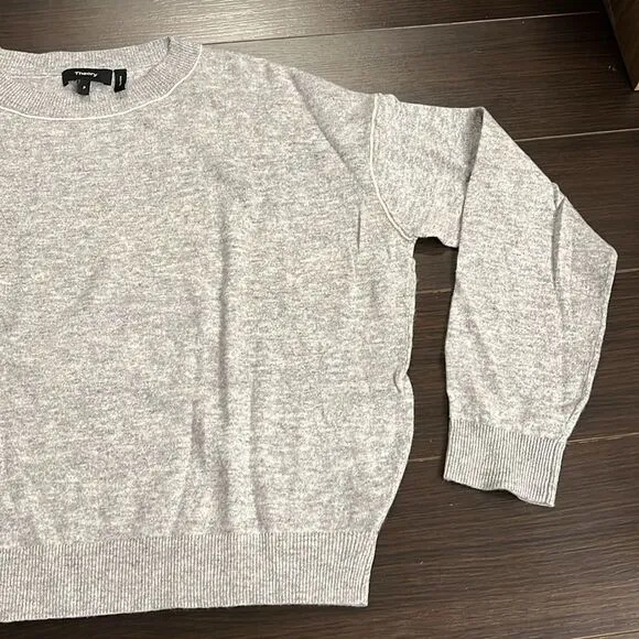 COPY - Theory Criselle 100% Merino Wool Crew Sweater, Gray, Size P