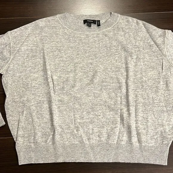 COPY - Theory Criselle 100% Merino Wool Crew Sweater, Gray, Size P