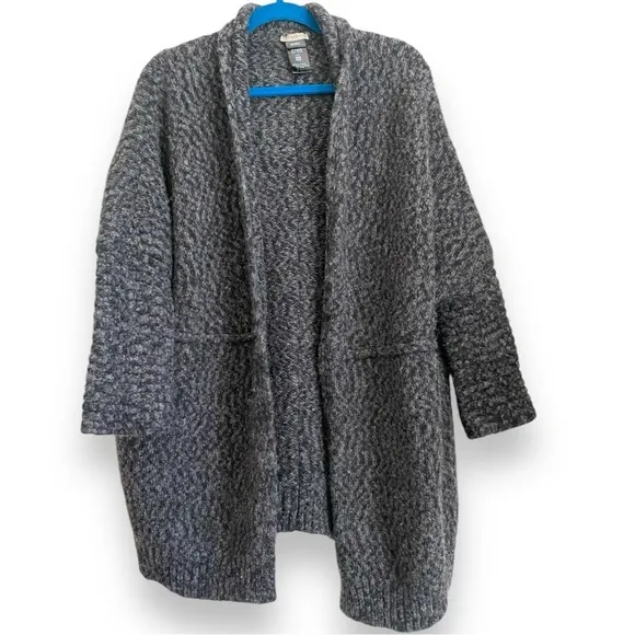 Crea Concept Chunky Knit Oversize Open Front Cardigan Wool Alpaca Blend Coat