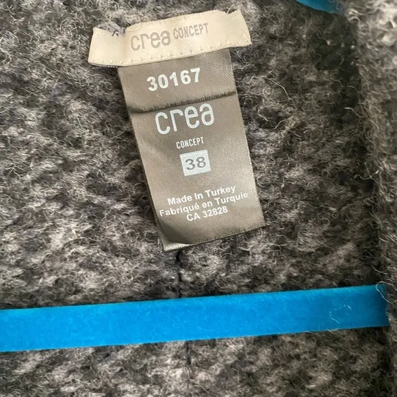 Crea Concept Chunky Knit Oversize Open Front Cardigan Wool Alpaca Blend Coat