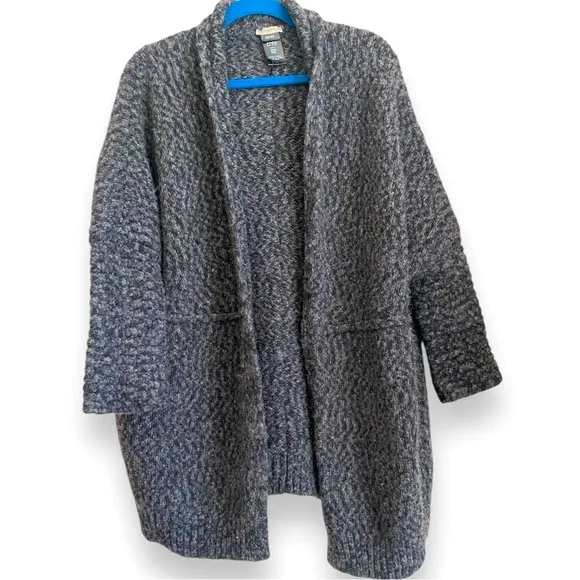 Crea Concept Chunky Knit Oversize Open Front Cardigan Wool Alpaca Blend Coat