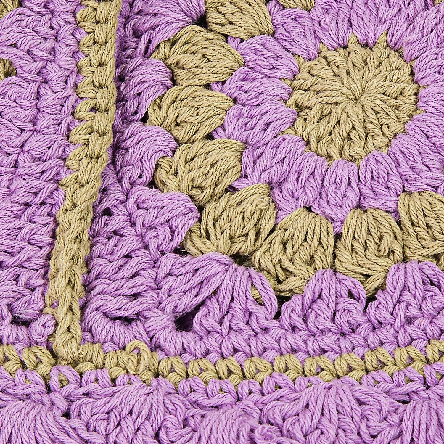 Crocket Knit Flower Bucket Hat: Purple