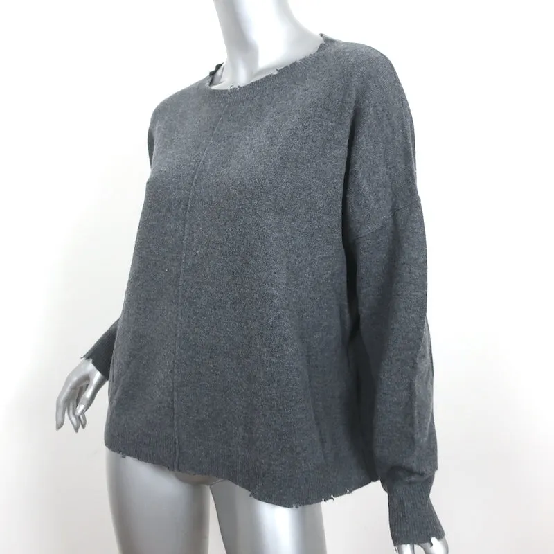 Current/Elliott Destroyed Knit Sweater Dark Gray Wool-Cashmere Size 1