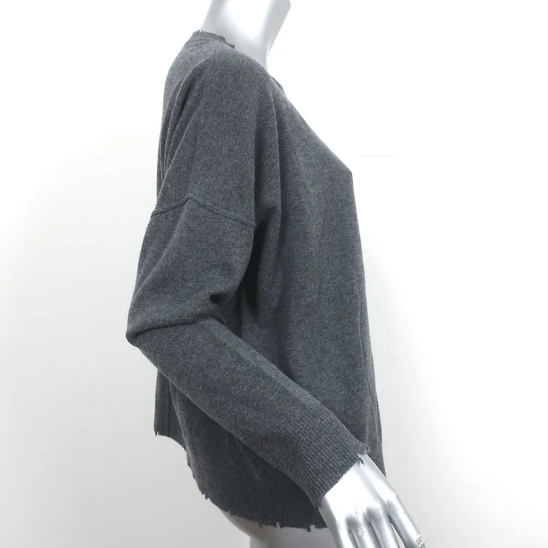 Current/Elliott Destroyed Knit Sweater Dark Gray Wool-Cashmere Size 1