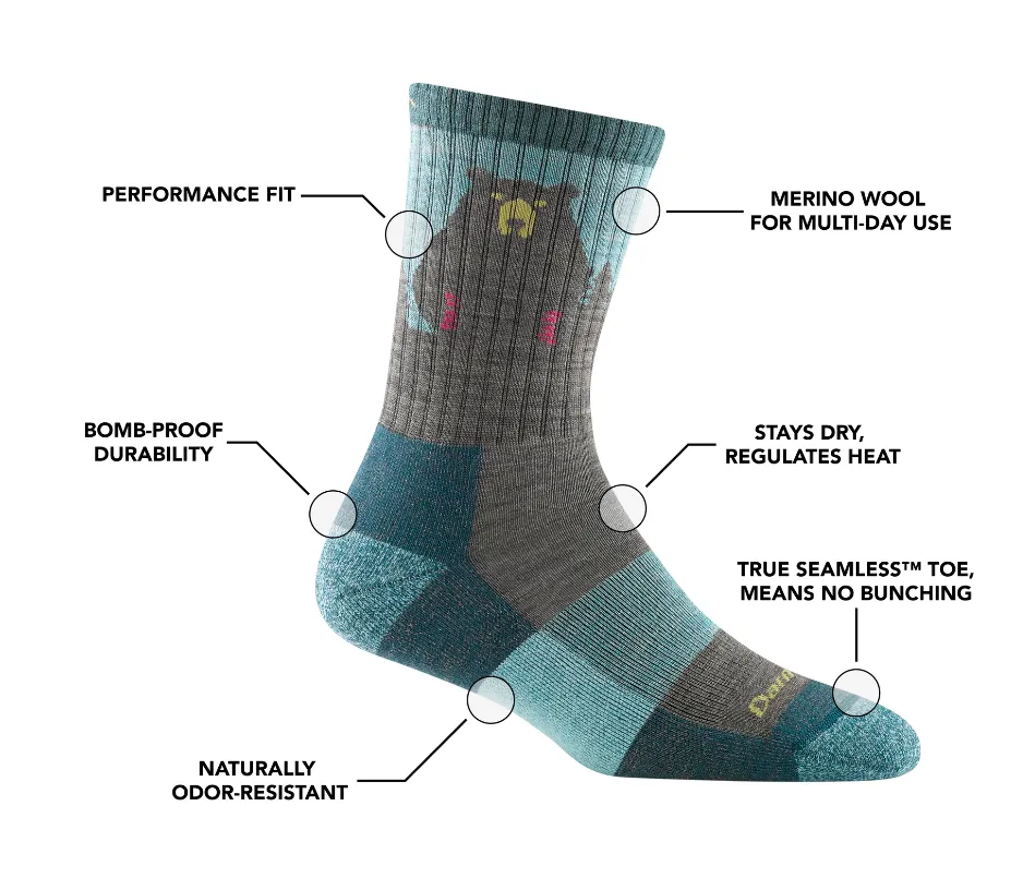 Darn Tough Women's Bear Town Micro Crew Cushion Socks