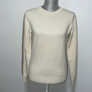 Derek Lam 10 Crosby‎ sweater wool cashmere XS cream gold trim