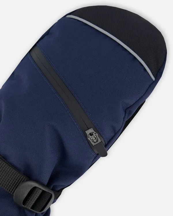Deux par Deux - Technical Mittens Navy
