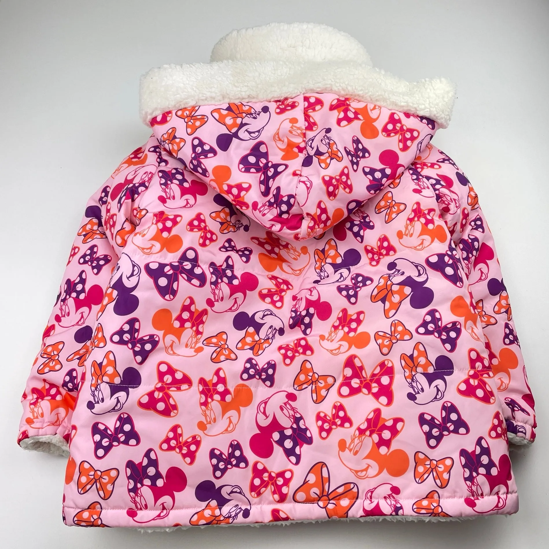Disney Minnie Mouse reversible puffer / fleece jacket, size 6, Pre-loved