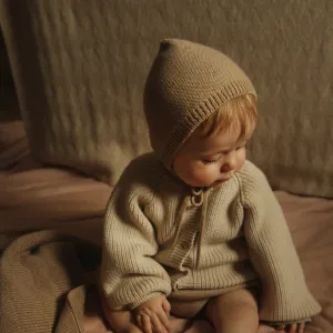 Dolly Merino Wool Baby Bonnet (Sand)