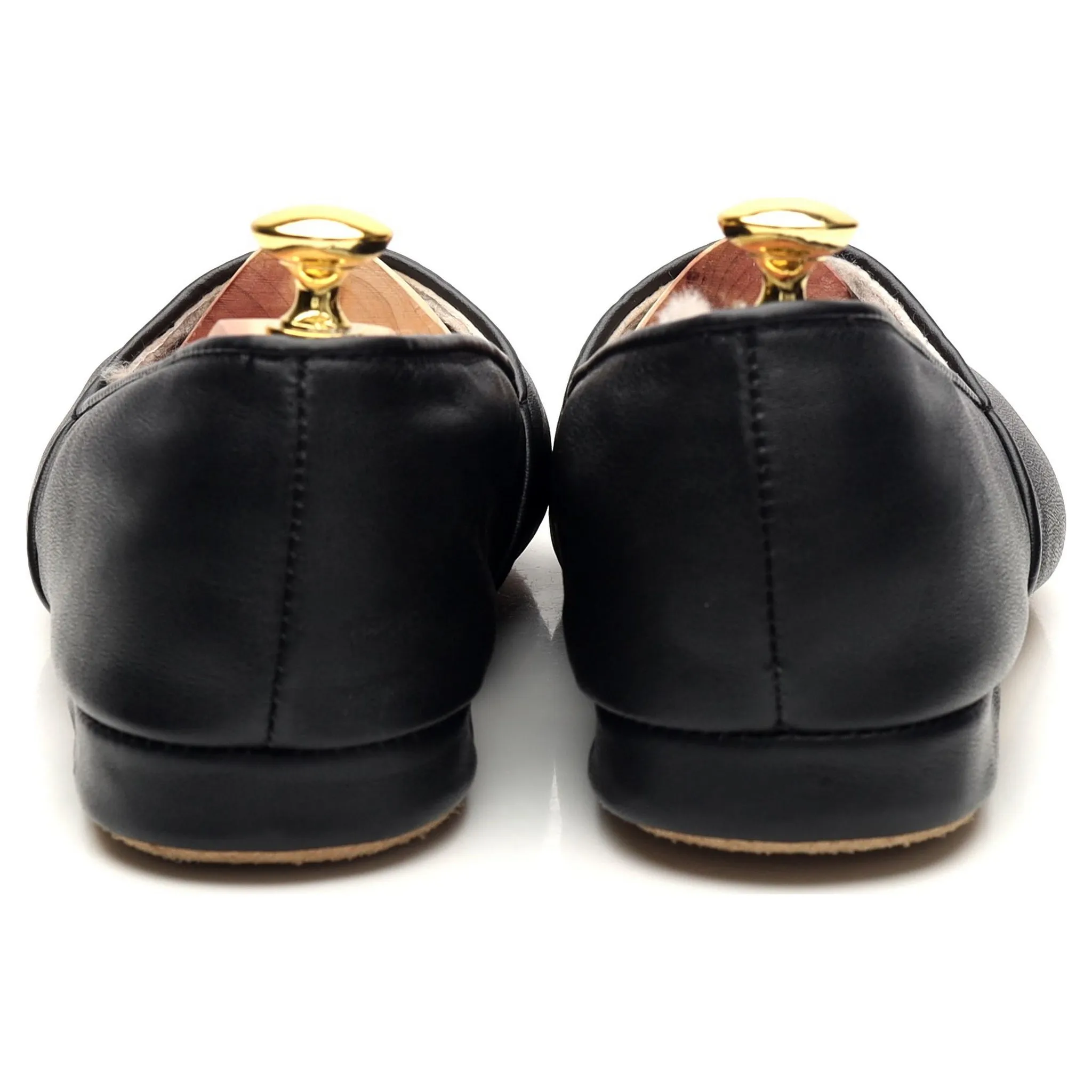 'Duke' Black Leather Slippers UK 7