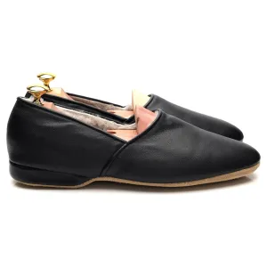 'Duke' Black Leather Slippers UK 7